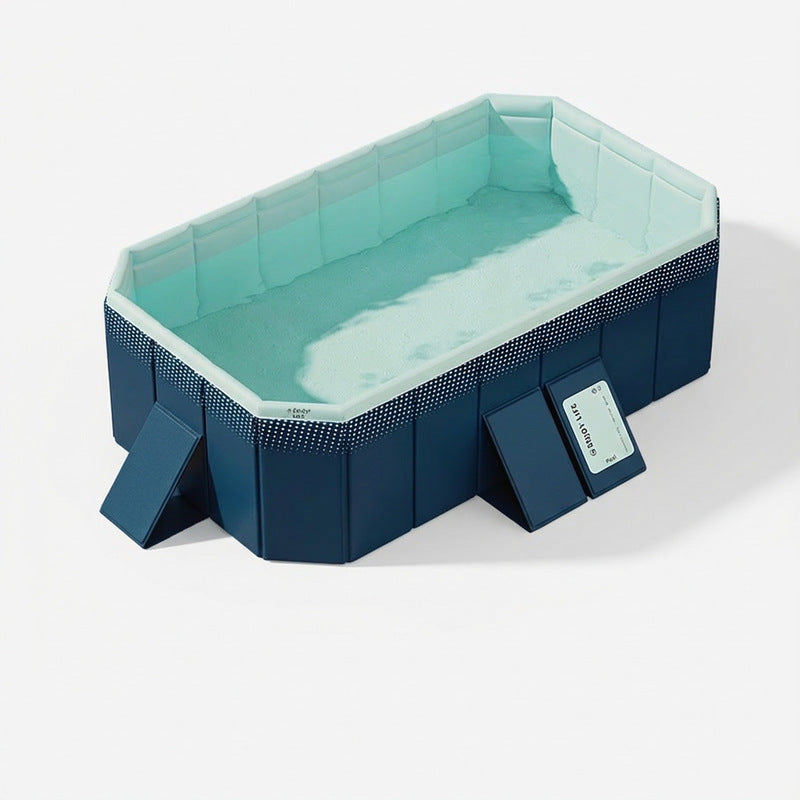 Large Foldable Rectangular Family Swimming Pool, Non-Inflatable Above Ground Pool