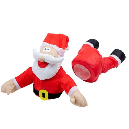 Festive Animated Santa Stuck in Window Decor - Fun Holiday Party Accessory