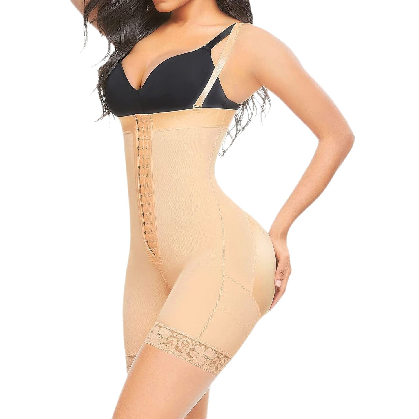 Seamless High Waisted Body Shaper Jumpsuit with Zipper | Tummy Control & Waist Cincher