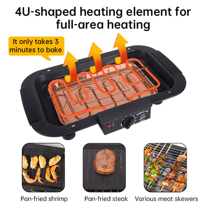 Smokeless Electric Barbecue Grill for Indoor Cooking & Outdoor Camping