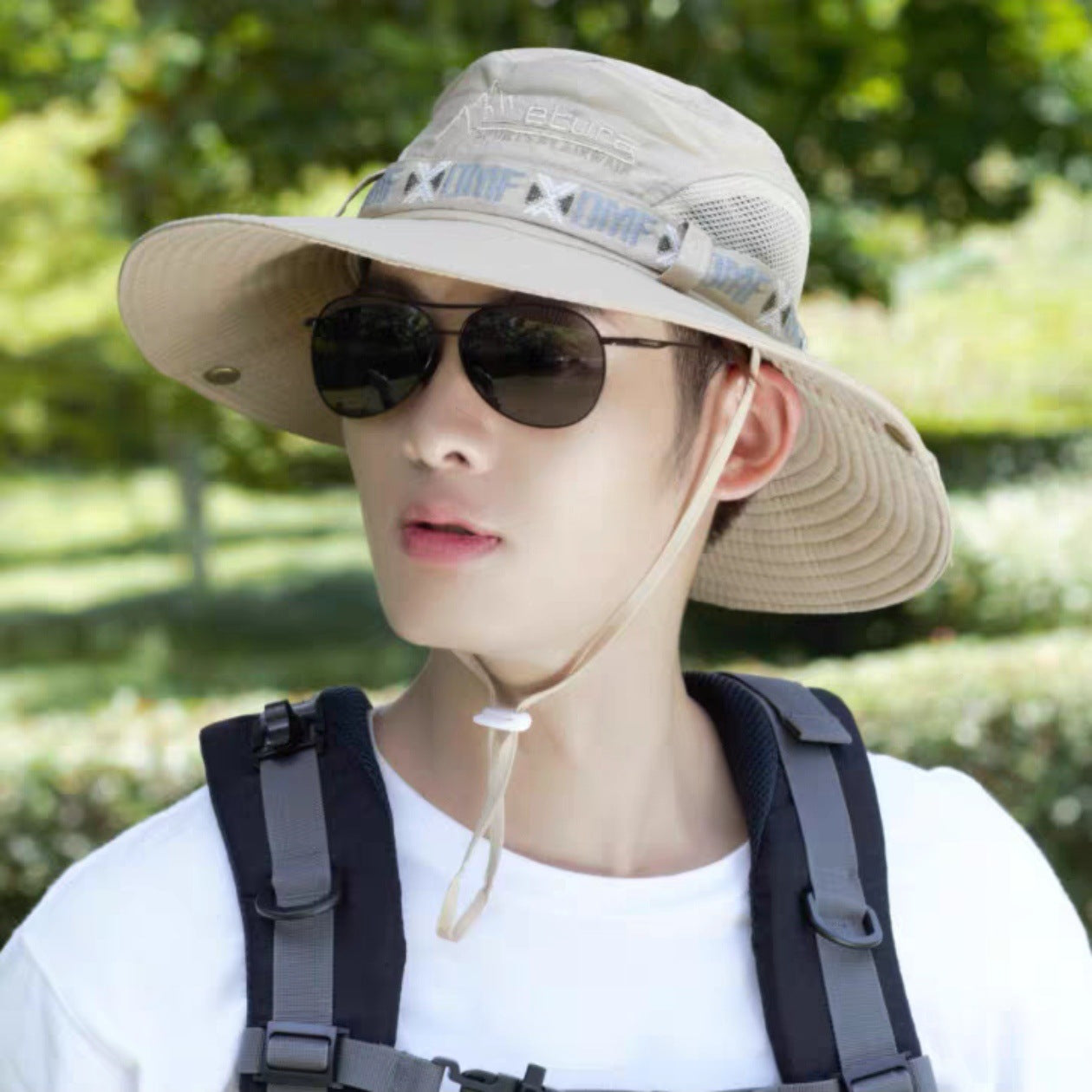 Men's Wide Brim Outdoor Bucket Hat - UV Sun Protection Fishing Cap