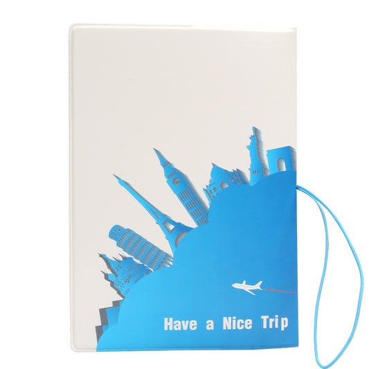 Passport Protection Cover with City Skyline Cutout & "Have a Nice Trip" Design