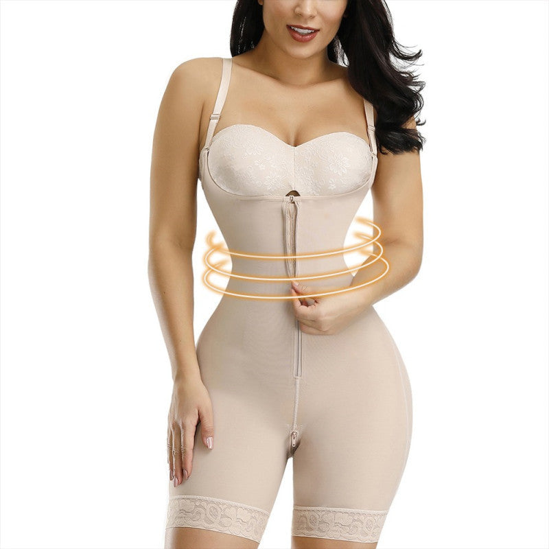 High-Compression Full Body Shaper with Zipper Crotch | Postpartum & Tummy Control Bodysuit