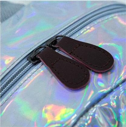 3-Piece Holographic Laser Backpack Set with "Crybaby" Embroidery - School & Travel