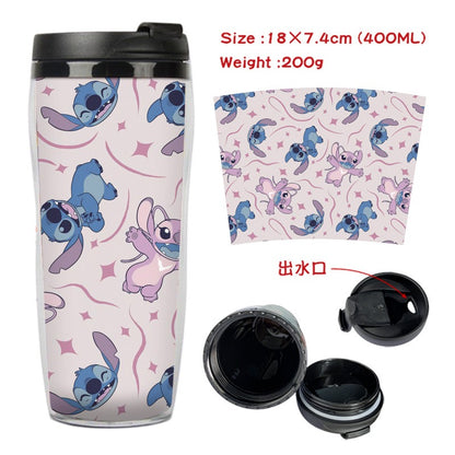 Cute Stitch Cartoon Double-Layer Insulated Travel Mug - 400ml