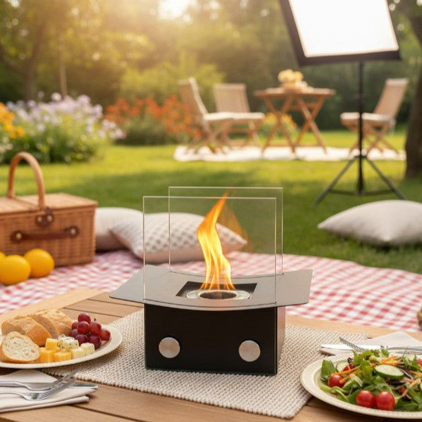 Portable Desktop Alcohol Fireplace - Indoor & Outdoor Real Flame Tabletop Fire Pit