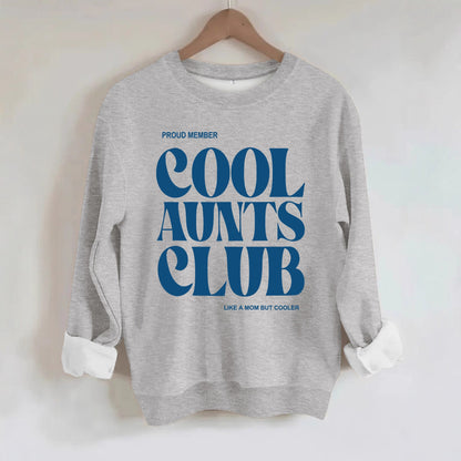 Cool Aunts Club" Graphic Sweatshirt | Beige Crewneck Pullover for Aunties