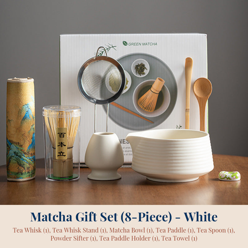 Premium Matcha Starter Kit for Tea Lovers - Complete 8-Piece Japanese Tea Ceremony Set in Gift Box