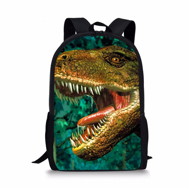 3D Dinosaur Print School Backpack for Boys - Orthopedic Kids Satchel & Schoolbag