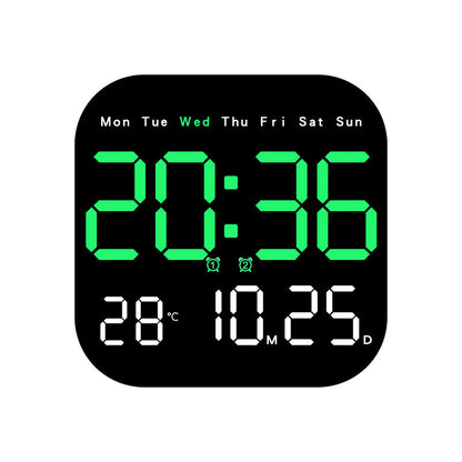 Modern Green LED Digital Clock for Home Office, Living Room & Bedroom