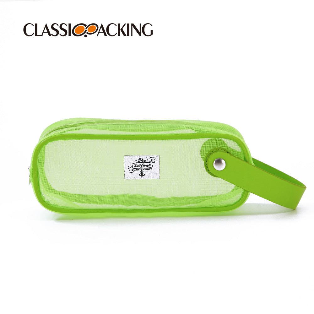 Portable Stationery Bag Student Mesh Transparent Pencil Case