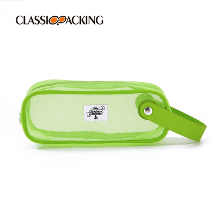 Portable Stationery Bag Student Mesh Transparent Pencil Case