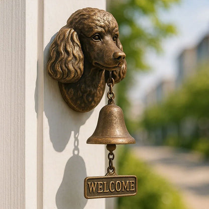 Vintage Dog Welcome Bell – Metal Wall-Mounted Merchant Chime for Home & Office Entrance