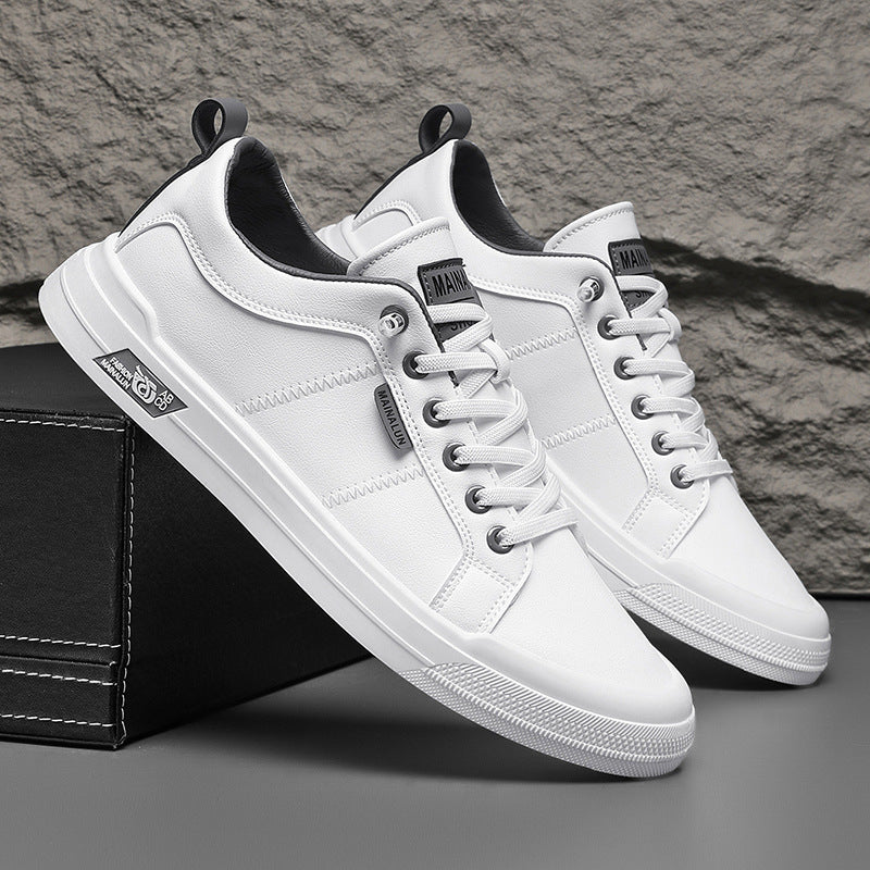 Classic White Casual Sneakers for Men – Versatile Soft Sole Sports Shoes for All-Season Style