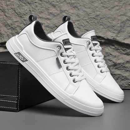 Classic White Casual Sneakers for Men – Versatile Soft Sole Sports Shoes for All-Season Style