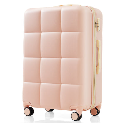 20-Inch ABS Hardshell Carry-on Suitcase with USB Charging Port & Cup Holder - Pink