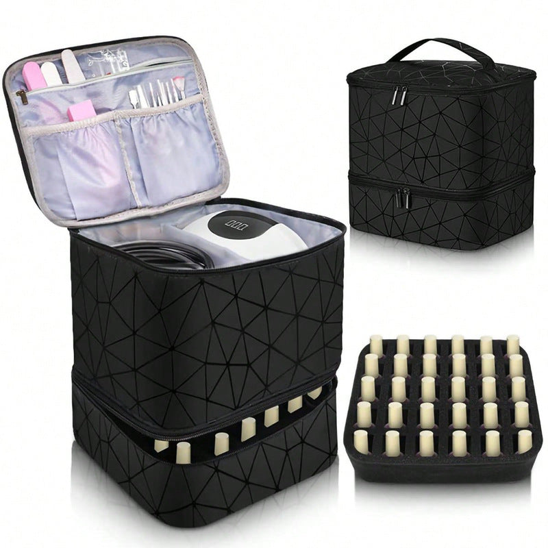 Professional Manicure Tools Case - 30-Compartment Nail Polish Storage Bag