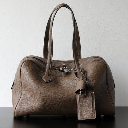 Elegant Textured Leather Handbag and Crossbody Bag