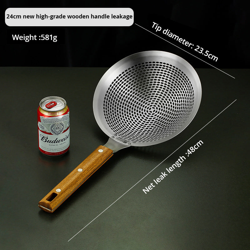 Large Stainless Steel Spider Strainer Skimmer with Wooden Handle for Frying and Cooking