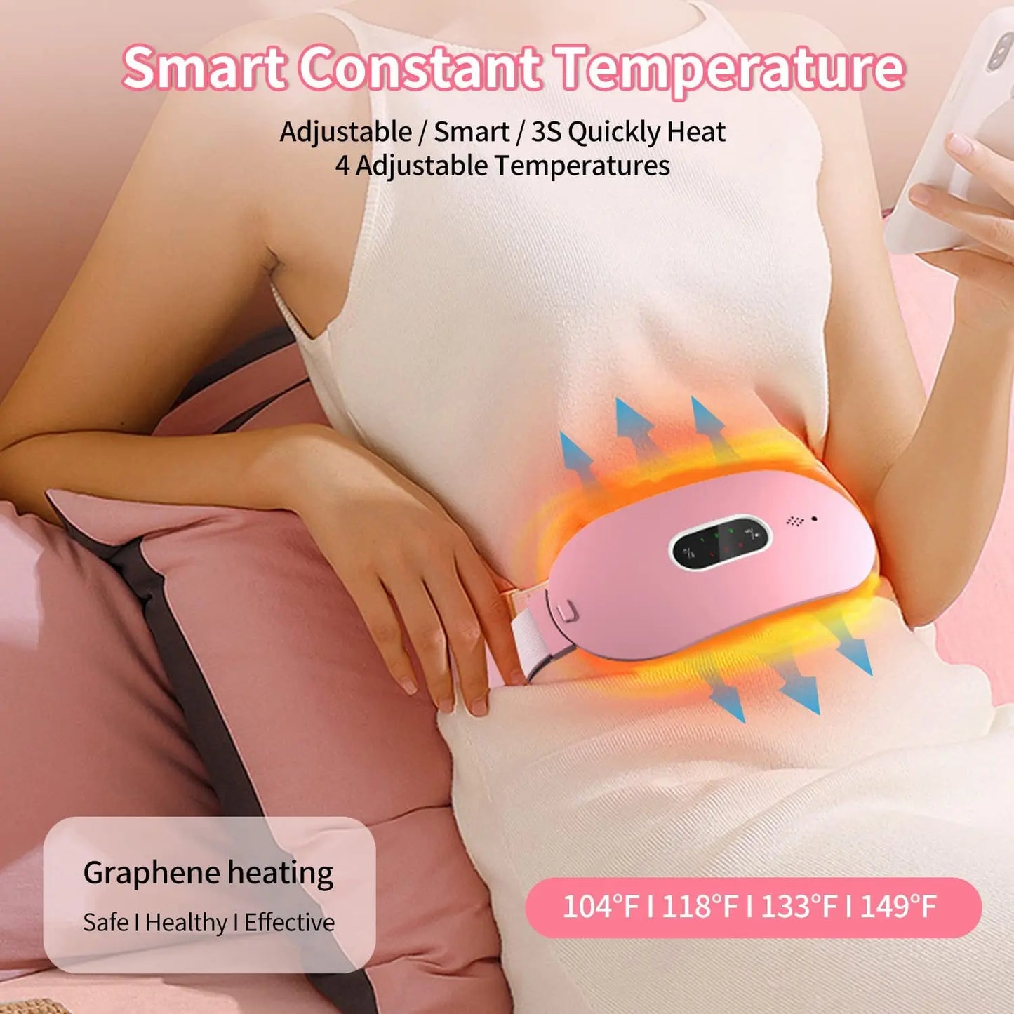 Wireless Menstrual Heating Pad & Massage Belt | Electric Abdominal Warmer for Period Pain Relief