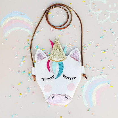 Cute Cartoon Unicorn Leather Shoulder Bag for Kids - Mini Crossbody Coin Purse & Messenger Bag for Girls