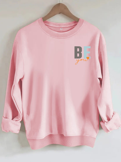 Letter love pattern printed hoodie