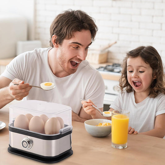200W Electric Egg Boiler - 6 Egg Capacity Rapid Cooker with Auto Shut-Off