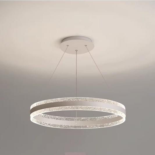 Nordic Modern Ring Chandelier - Full Spectrum Eye Protection Pendant Light for Living Room & Dining