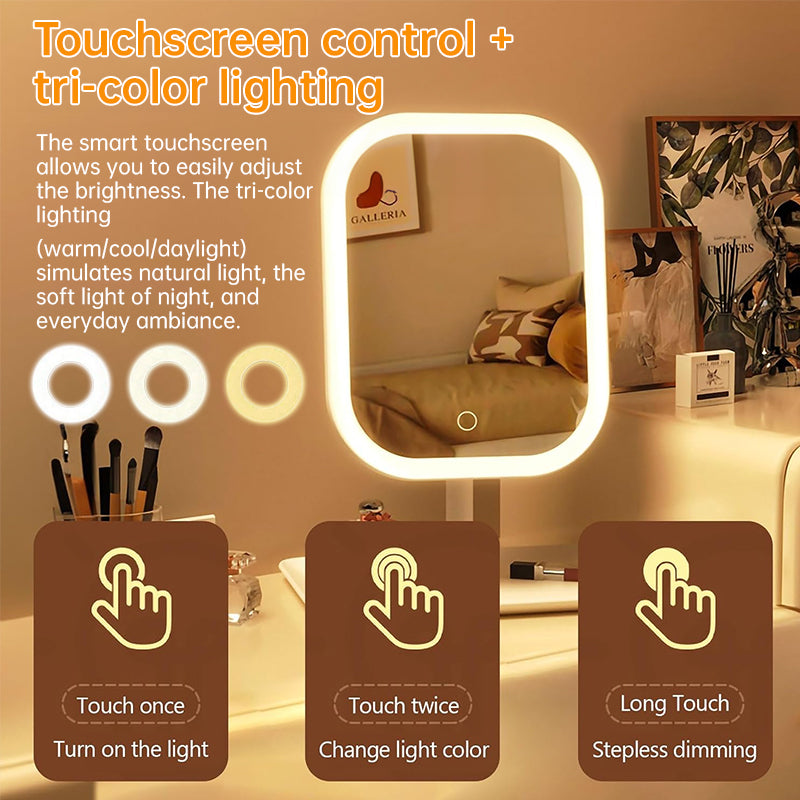 LED Lighted Makeup Vanity Mirror with 5x Magnification & 270° Rotation