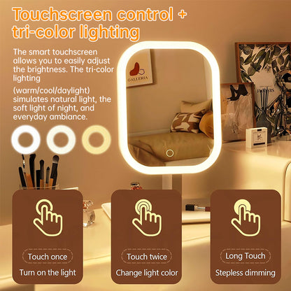 LED Lighted Makeup Vanity Mirror with 5x Magnification & 270° Rotation