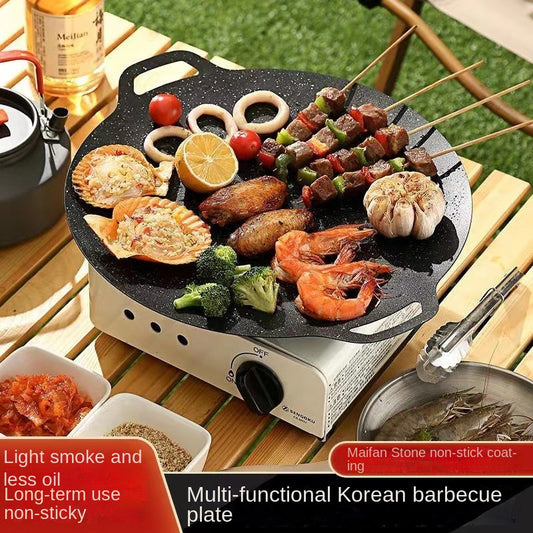 Korean Style Non-Stick Outdoor Camping Griddle BBQ Grill Pan