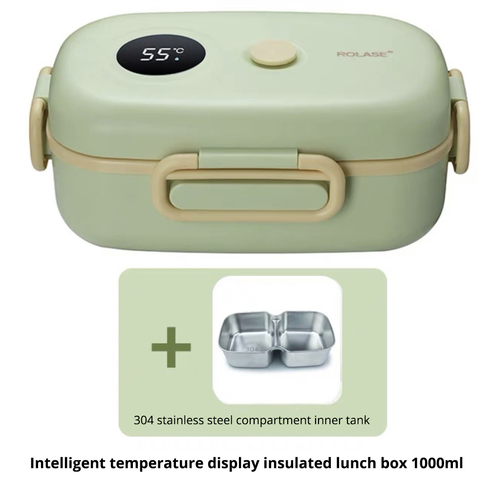 Smart LCD Temperature Display Insulated Lunch Box - Portable Thermal Food Container for Travel & Office