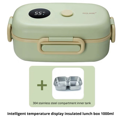 Smart LCD Temperature Display Insulated Lunch Box - Portable Thermal Food Container for Travel & Office