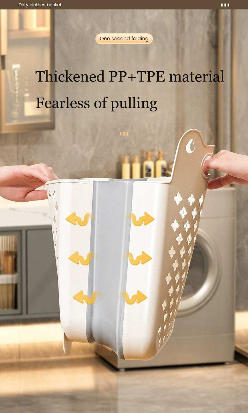Foldable Wall-Mounted Laundry Basket – Space-Saving Collapsible Dirty Clothes Storage Bin for Bathroom & Bedroom