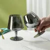 Luxury Electroplated Smoky Gray Crystal Glass | Modern Black Brandy & Whiskey Goblet