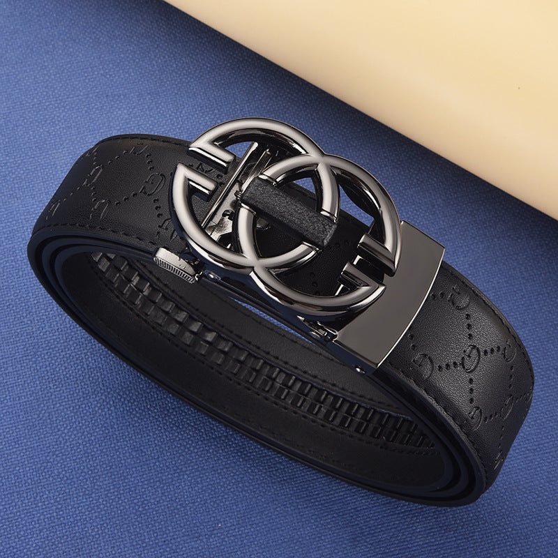 Men's Genuine Leather Automatic Buckle Belt | Versatile Business & Casual Fashion