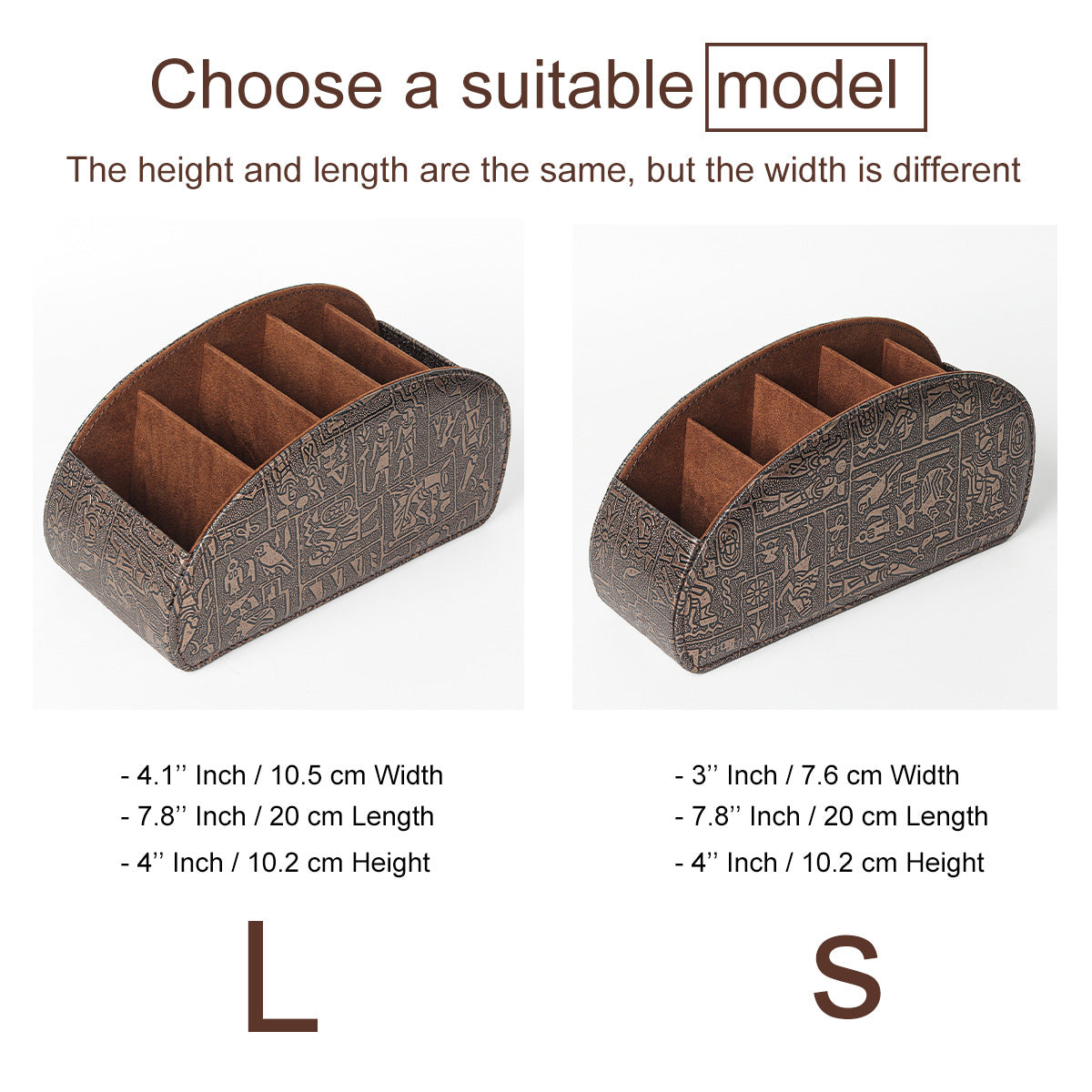 5-Slot PU Leather Remote Control Holder - Desktop Organizer for TV & Media Players