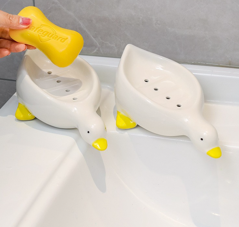 Cute Little Yellow Duck Soap Box with Draining Spout