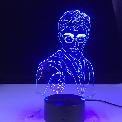 Harry Potter 3D Illusion Night Light - Multi-Color LED Touch Lamp with Remote Control