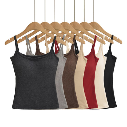Women's Basic Cotton Blend Tank Top Camisole Sling Vest