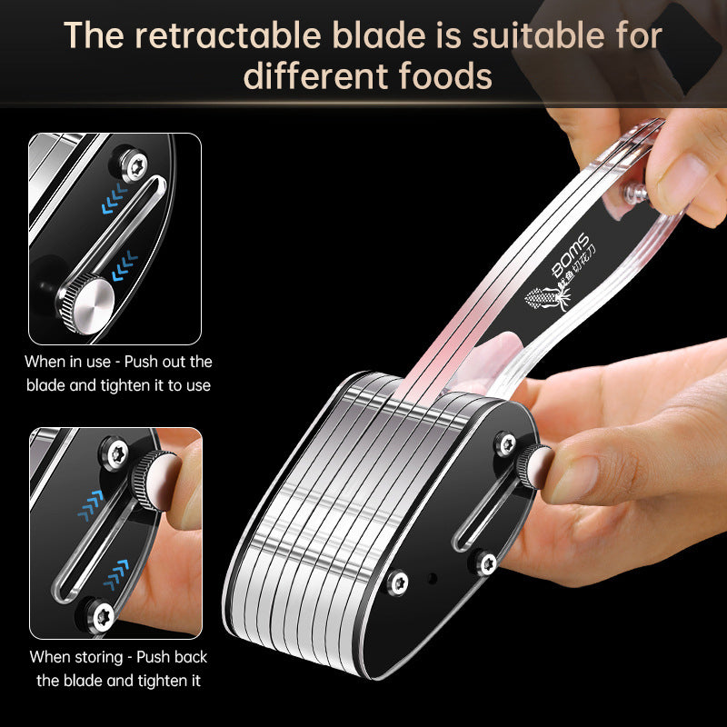 Multi-Blade Stainless Steel Vegetable Slicer & Carving Tool - Precision Squid Flower Knife & Scallion Silk Cutter