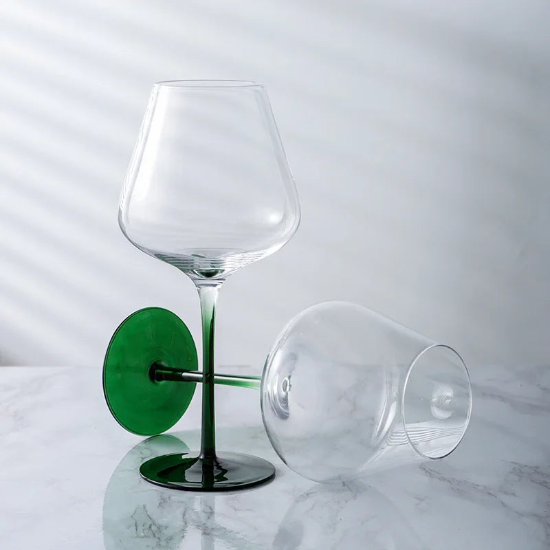 Luxury Lead-Free Crystal Wine Glass - Creative Colorful Stem Goblet Set