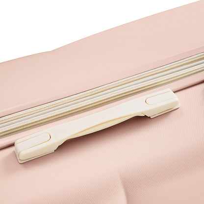 20-Inch ABS Hardshell Carry-on Suitcase with USB Charging Port & Cup Holder - Pink