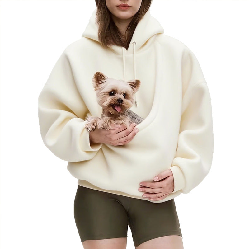 Pet Carrier Hoodie - Unisex Hands-Free Dog & Cat Carry Sweatshirt