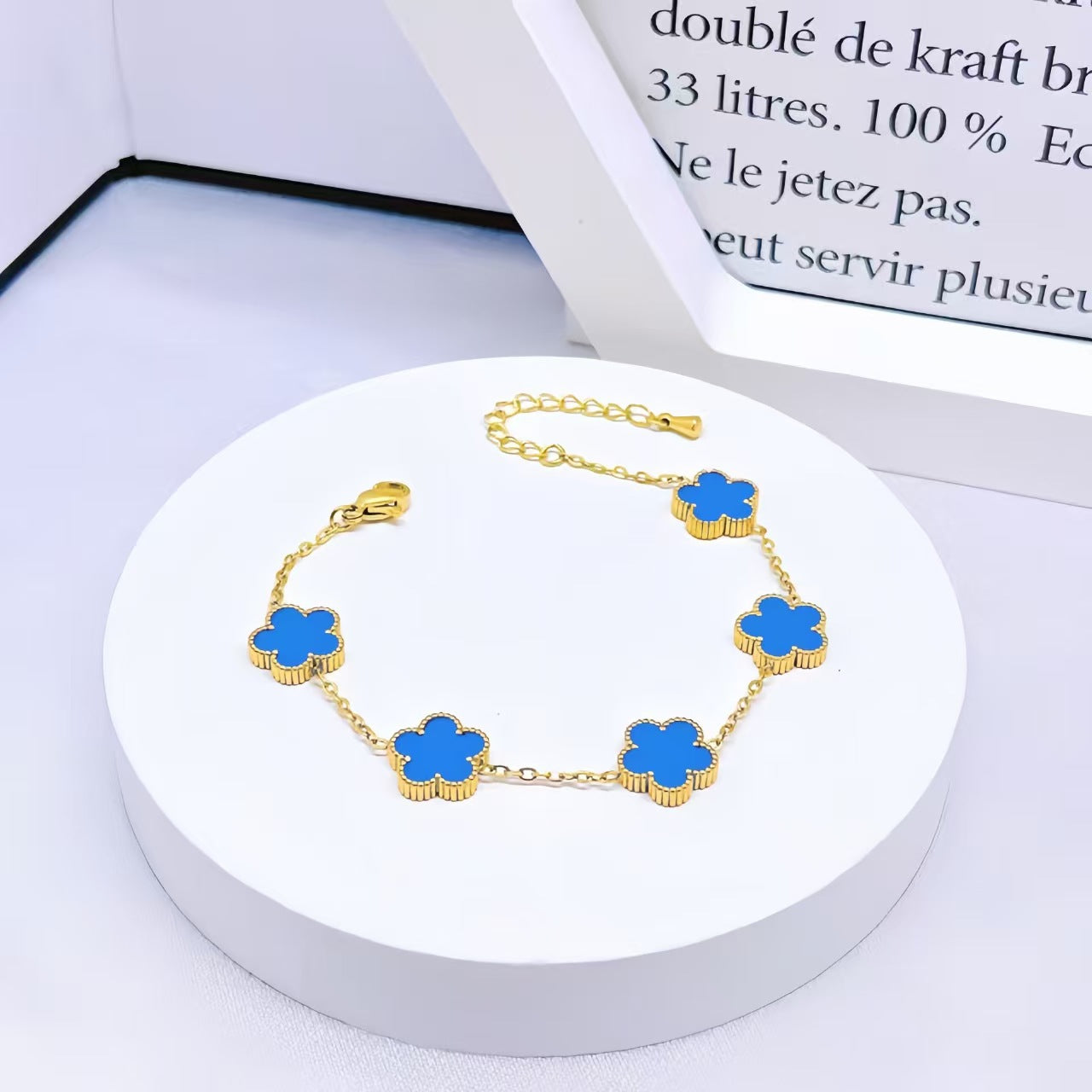 Luxury Four-Leaf Clover Chain Bracelet - Minimalist Lucky Flower Jewelry