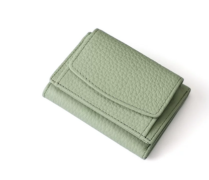 Slim Genuine Leather RFID Wallet with Money Clip and Card Slots