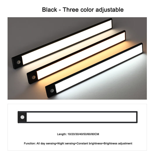 Intelligent Wireless Magnetic LED Strip Light / Rechargeable Human Body Sensing Under Cabinet Light with 3 Color Adjustable