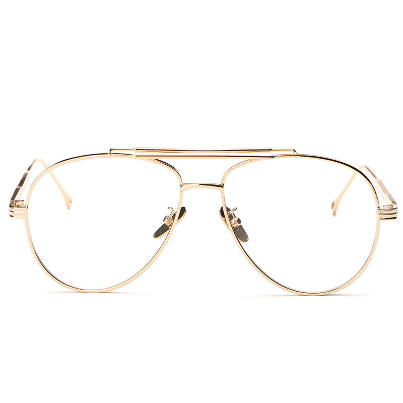 Unisex Luxury Gold-Frame Aviator Glasses - Vintage Clear Lens Fashion Eyewear