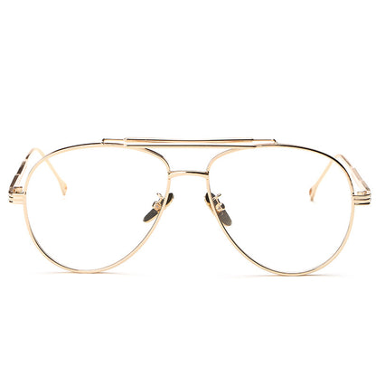 Unisex Luxury Gold-Frame Aviator Glasses - Vintage Clear Lens Fashion Eyewear