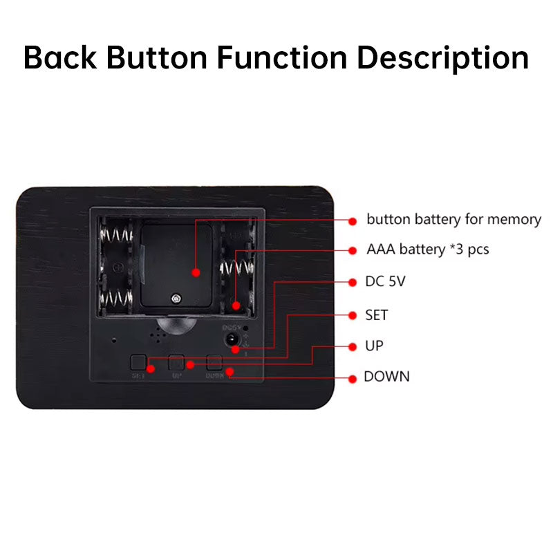 Modern Wooden LED Digital Desk Clock